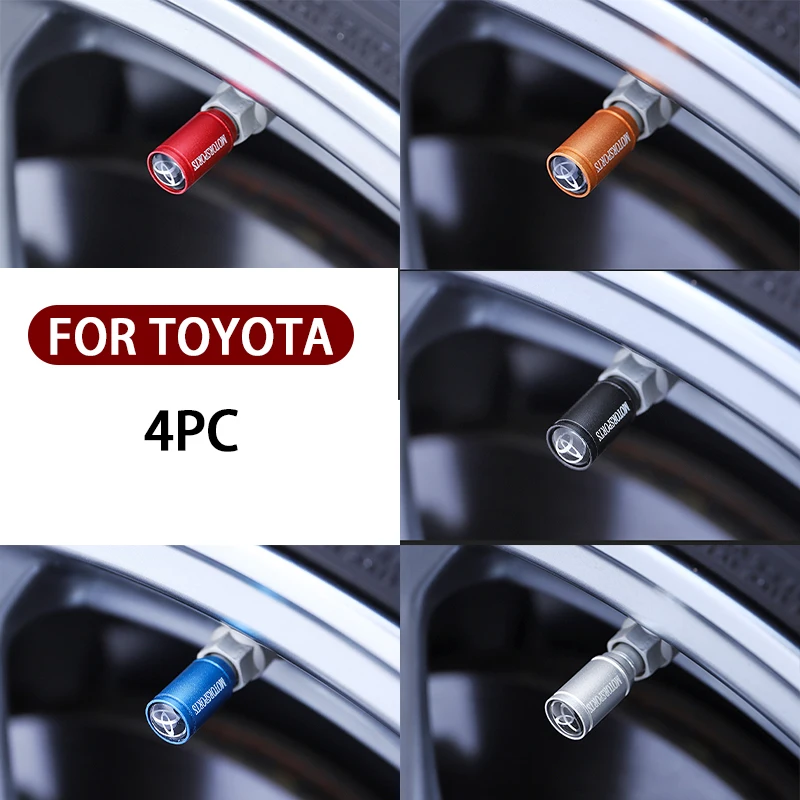 4 قطعة مات سيارة عجلة الاطارات صمام قبعات لتويوتا RAV4 كورولا كامري الحدود سوبرا C-HR هايلكس تاكوما برادو كورولا CHR اكسسوارات