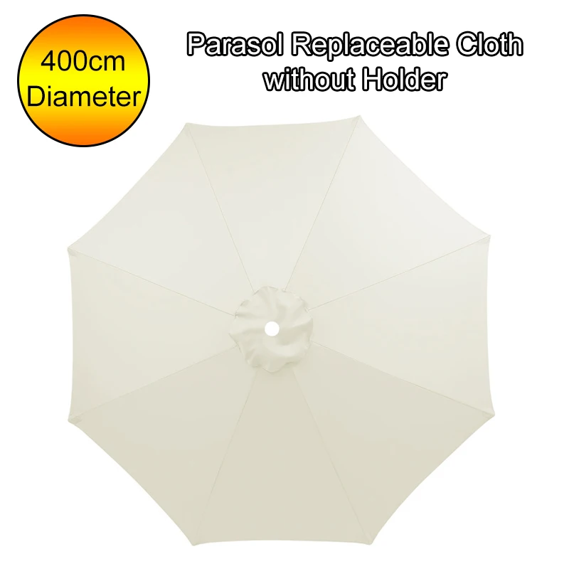 

400cm Outdoor Parasol Replaceable Cloth Beach Garden Patio Banana Umbrella Top Cloth without Holder Sunshade Cloth for 8 Ribs