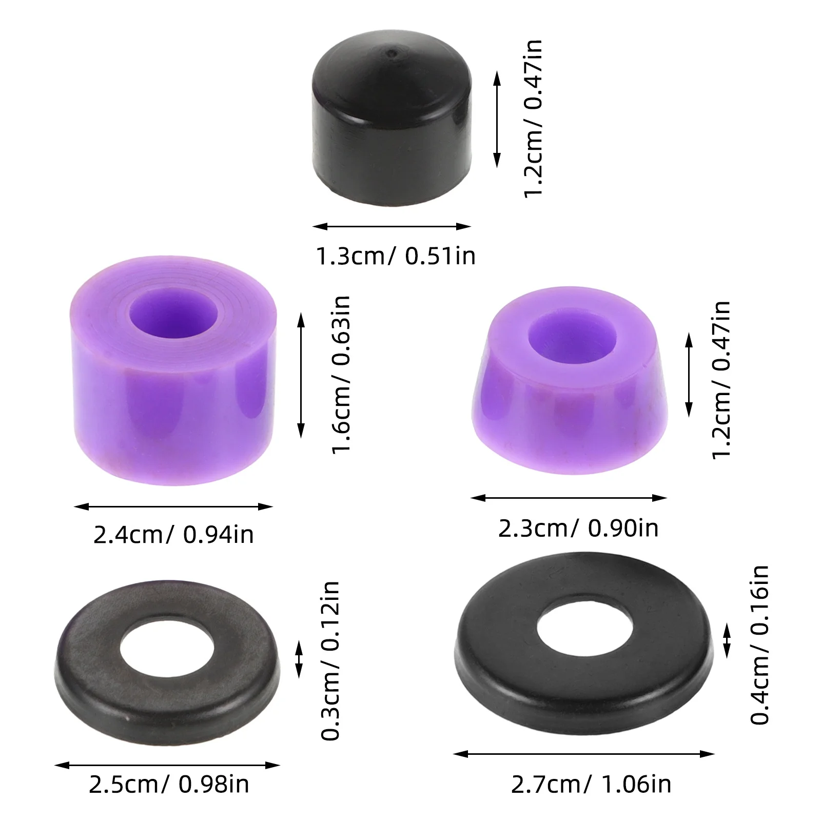 البطانات لوح التزلج، وسادات الصدمات الأرجوانية، ممتصات البولي يوريثان، غسالات الشاحنات، الأكواب المحورية #2