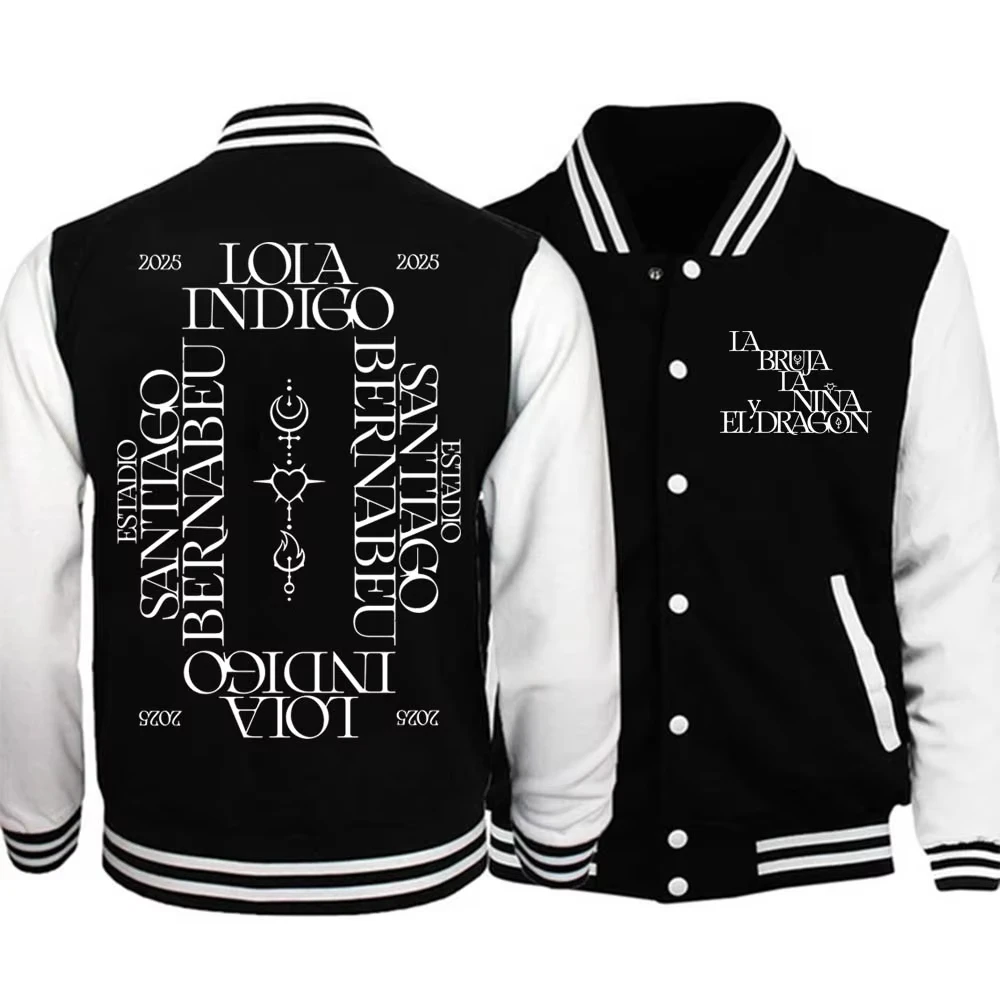 

Lola Indigo LA REINA Europe Tour 2025 Baseball Uniform Hoodie Jacket Unisex Harajuku Sweatshirt Fan Gift