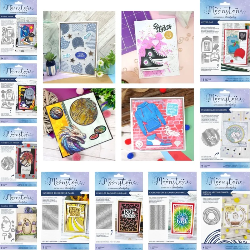 Kitted Out Rocking Denim troqueles de corte de metal para manualidades, moldes de tiras, láminas, papel para scrapbooking, moldes de cuchilla para manualidades, punzones, plantillas, troqueles