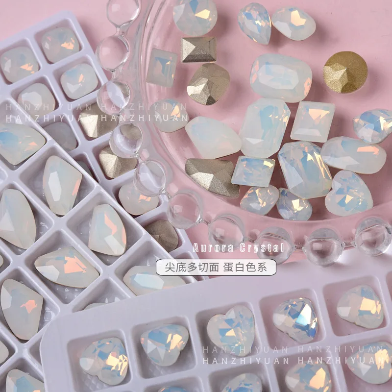 5 Stück Nagel-Strasssteine, Charms, Kristall, Liebe, ovaler Nagelkristall, dekorativer Nageldiamant