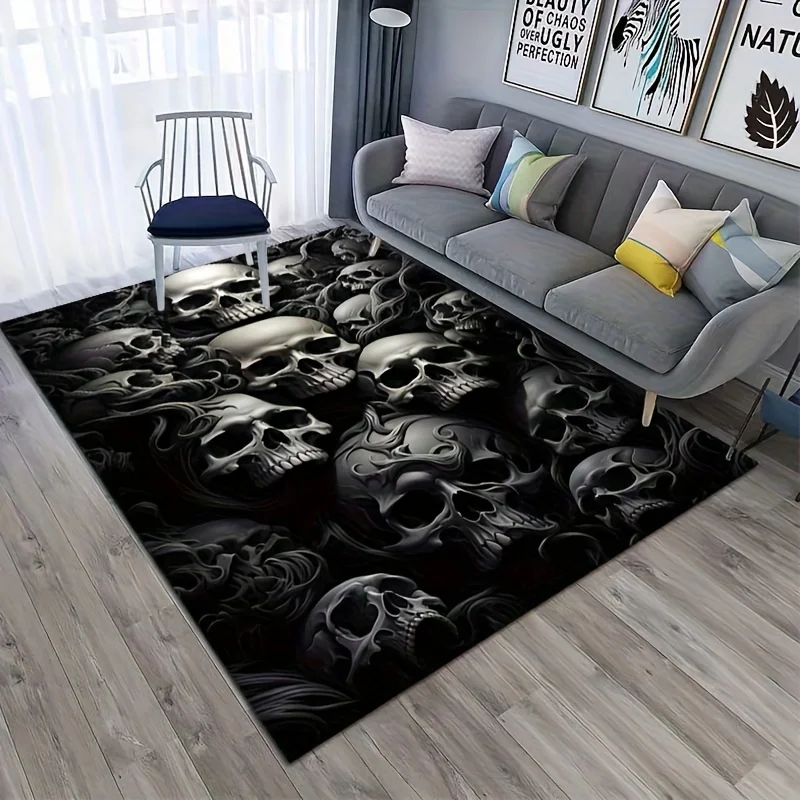 

1pc PC Scary Skull Pattern Mat, Suitable for Kitchens, Bathrooms & Nurseries – Perfect Halloween and Christmas Decoration