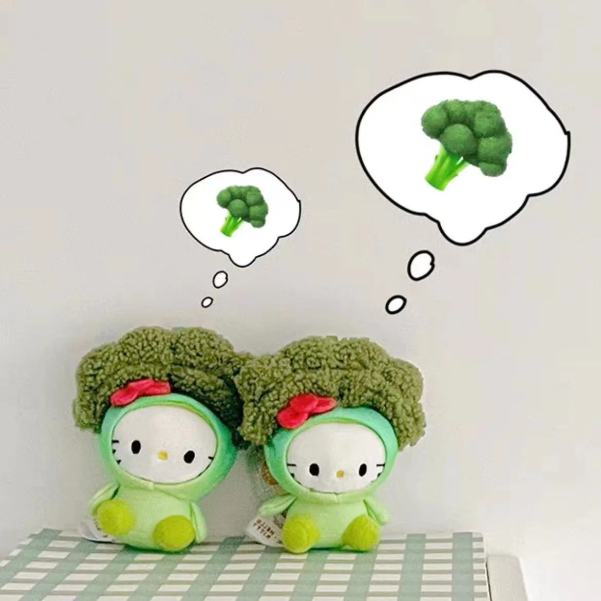 Sanrio Hello Kitty Broccoli Pendant High Beauty กุ้งทอด Hello KT Doll Bag Pendant, พวงกุญแจ