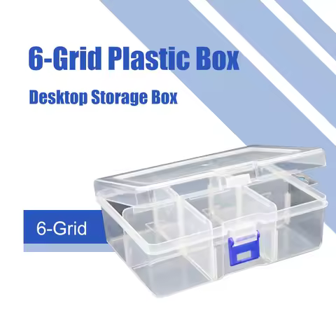 1PC 6-Grid Plastic Box Removable Storage Box For Tools Jewelry And Fishing Gear Desktop Storage Box