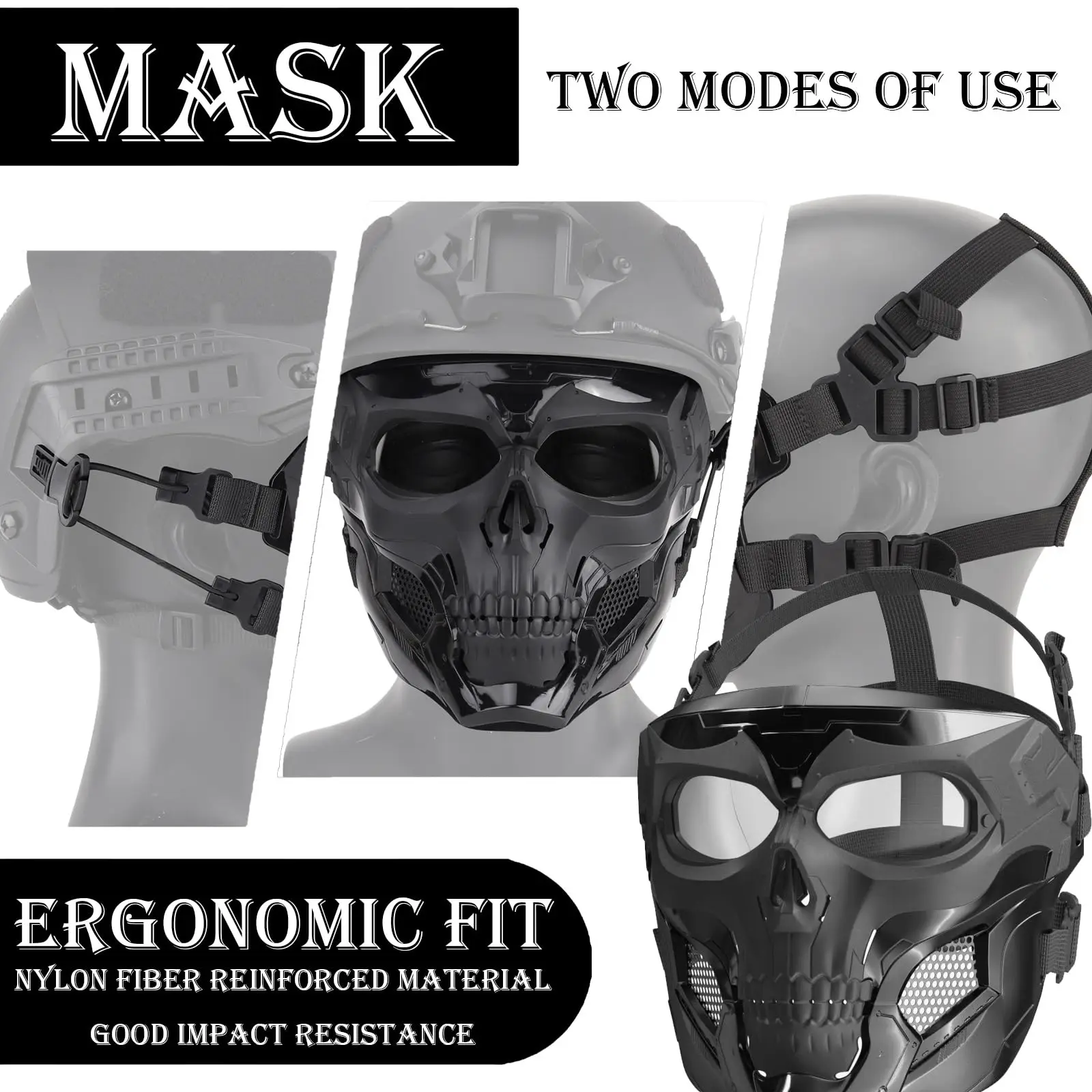 Airsoft Fast Helmet Set Tactical Paintball Helmet With Military Headset and Mask Memory Foam Protective Pad Adjustable Size