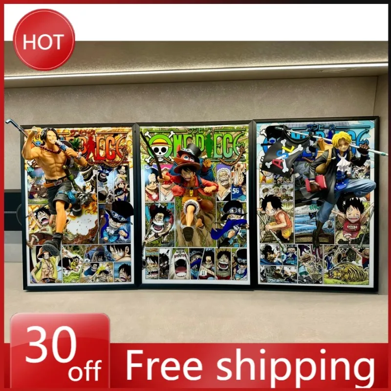 

21*30CM One Piece Luffy Sabo Ace Anime Figure Art Poster Painting Wall Art Retro Posters Decorative Paintings for Home Gift Toys
