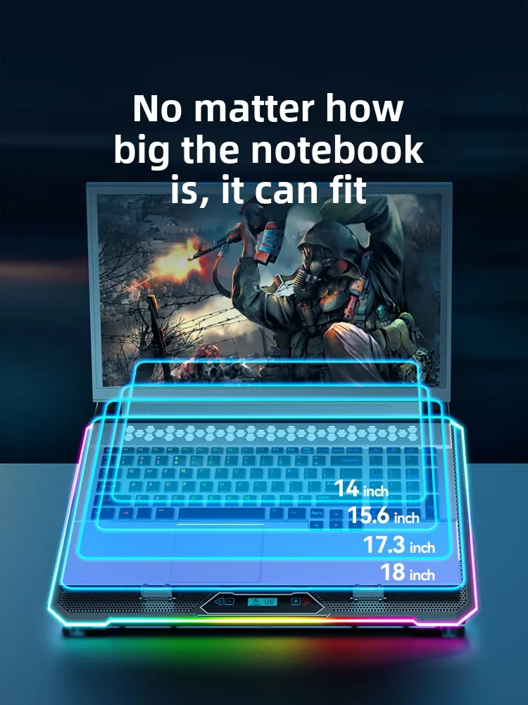 

Laptop radiator base pressurized water cooling voice laptop cooling fan bracket board pad gaming laptop suitable