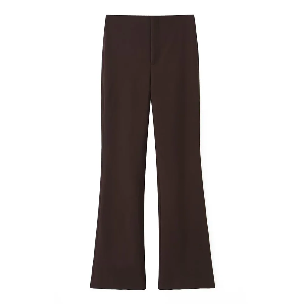 Autunno nuove donne versatili pendolarismo slim fit temperamento semplici e alla moda pantaloni a campana a vita alta