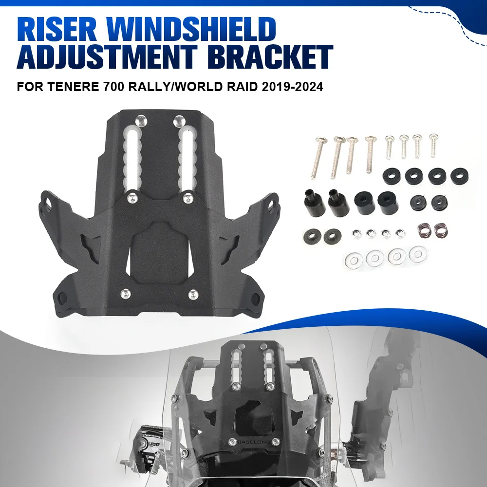 

Motorcycle Riser Windshield Adjustment Bracket For Yamaha Tenere 700 Rally/World Raid 2019-2024 60MM Windshield Support Bracket