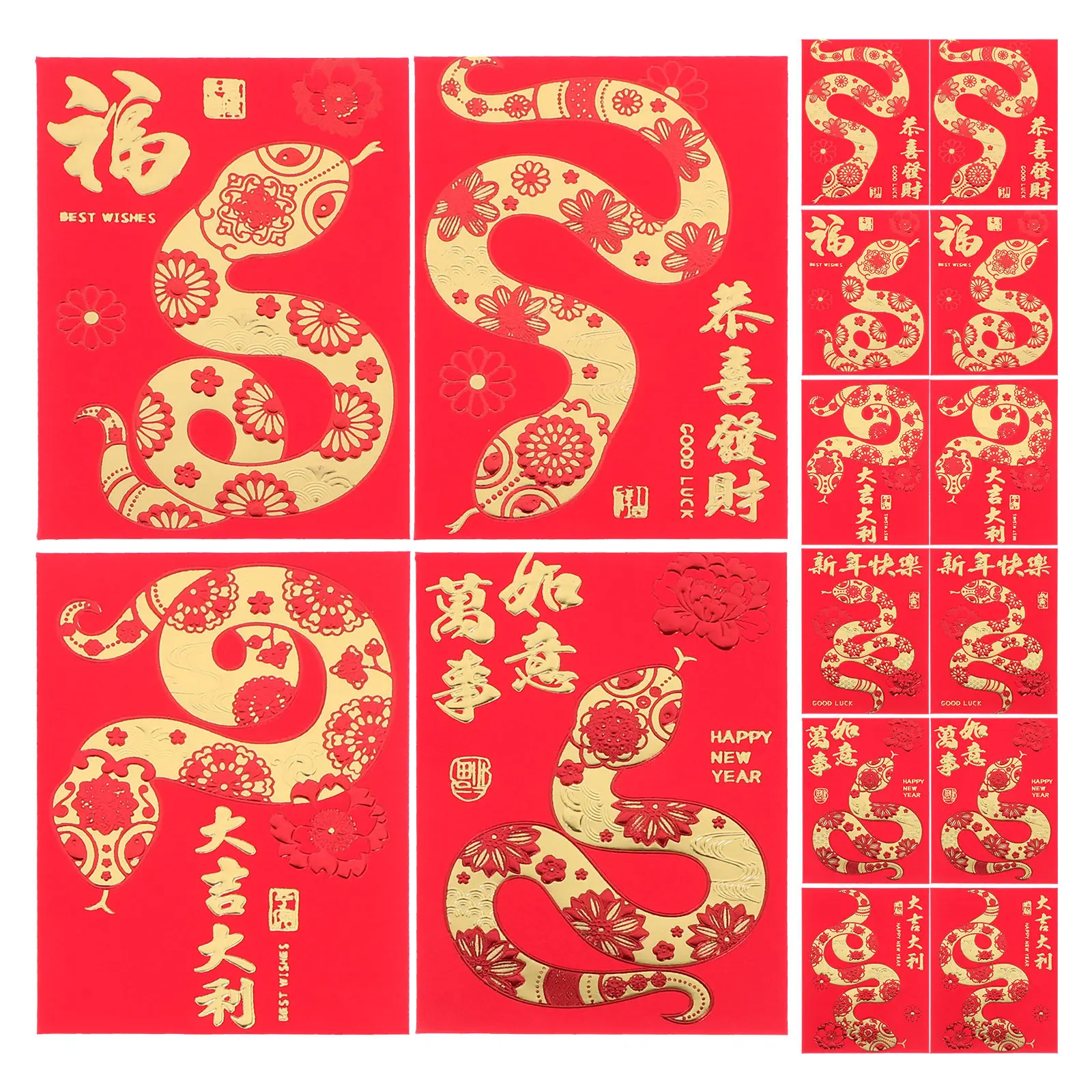 

36Pcs Luxurious Red Envelopes Traditional Paper Money Bags Elegant Lunar New Year Red Packets for Chinese New Year Weddings