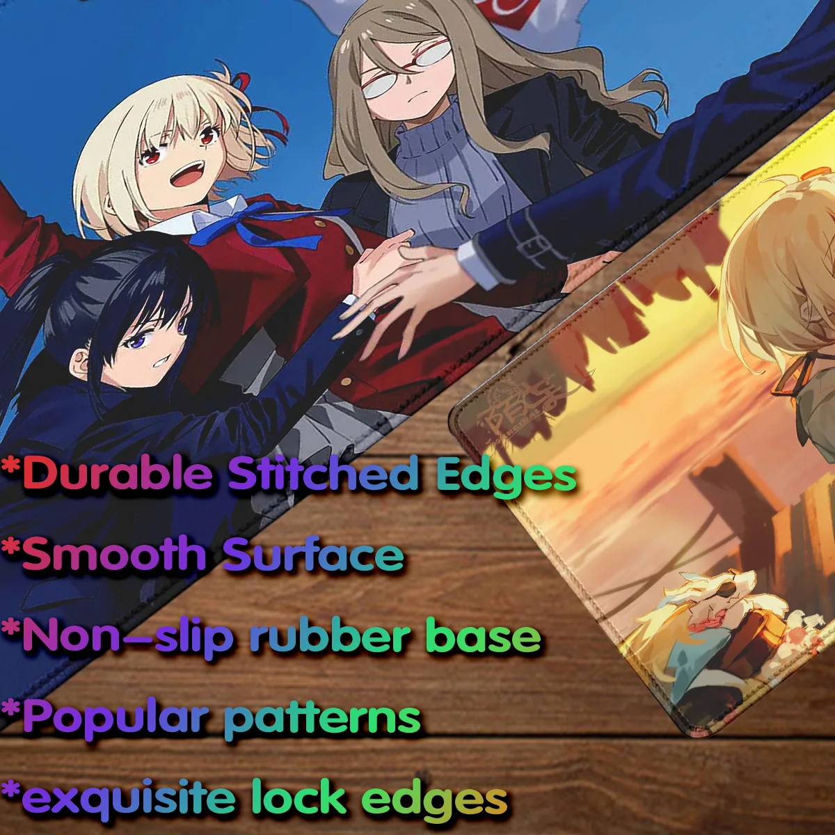 لوحة ماوس أنمي كبيرة مستطيلة الشكل ، حامي مكتبي ، حصيرة لوحة مفاتيح ، لوحة ماوس ، ملحقات لوحة مفاتيح ممتدة ، ليكوروس #5