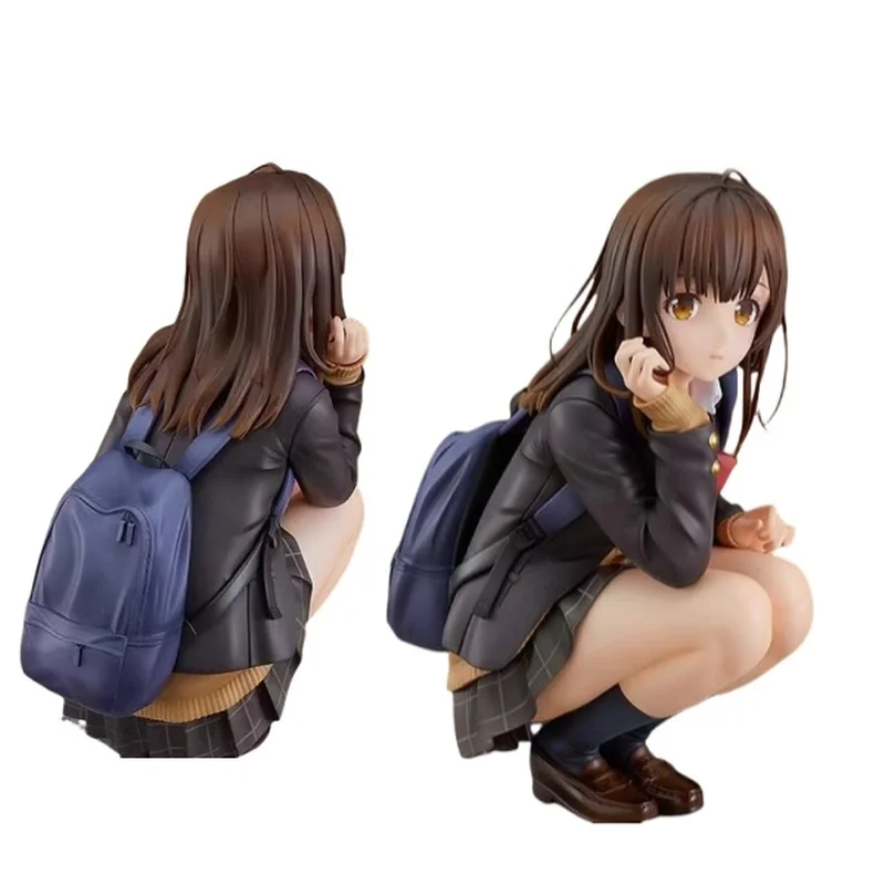 

16cm Anime Figure Ogiwara Sayu Hige Wo Soru Soshite Joshikousei Wo Hirou Squatting Model Toy Collection Action Figures Gift