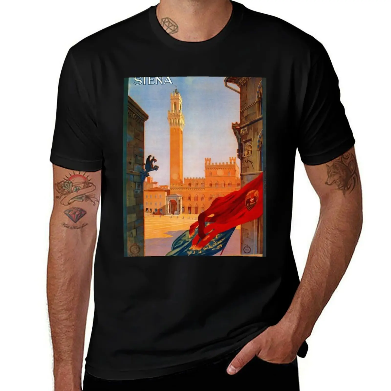 

Vintage Siena Italian travel advertising T-Shirt Utility Casual Work T-Shirt