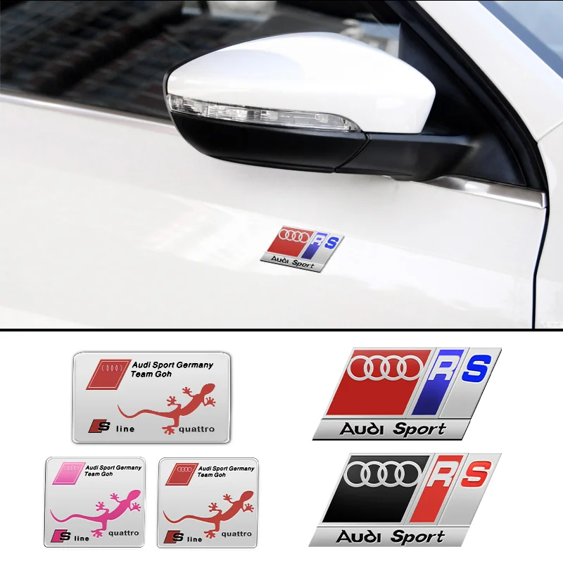 Car Styling Metal Aluminum Sticker Body Badge Decorative Sticker For Audi Quattro Sline A3 A4 A5 A6 B5 B6 Q3 Q5 Q7 Car Styling