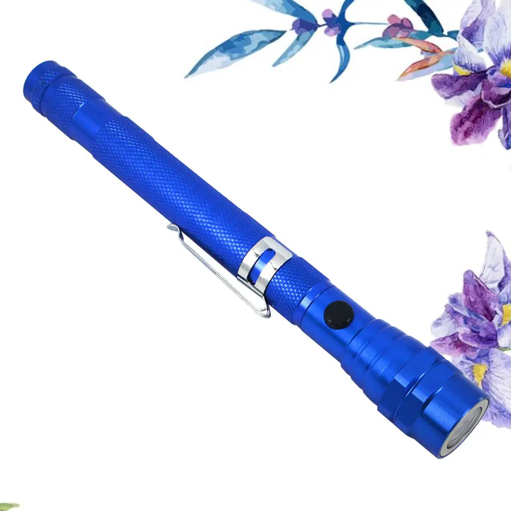 Telescopic Work Light Bendable Magnet Head Aluminum Alloy Surface Anti-Skid Pattern Battery Powered for Car Repair Camping
