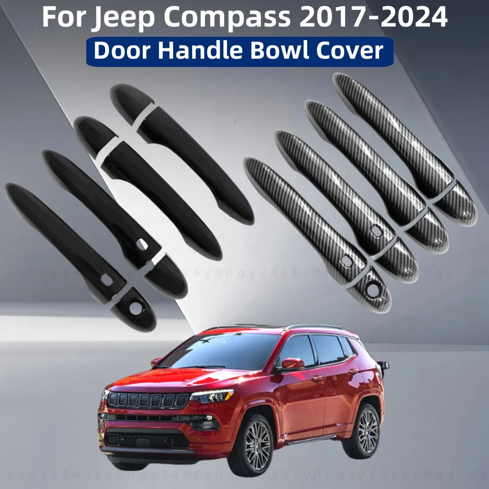 

Наклейки для украшения автомобиля для Jeep Compass 2017 2018 2019 2020 2021 2022 2023 2024, Стайлинг, дверная ручка, чаша, накладка, аксессуары