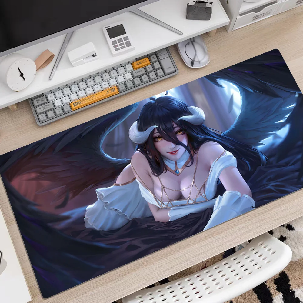 Albedo Overlord Mousepad Rubber XXL Cartoon Anime Gaming Mouse Pad Keyboard Mouse Mats Desk Mat Accessories for PC Mouse Carpet