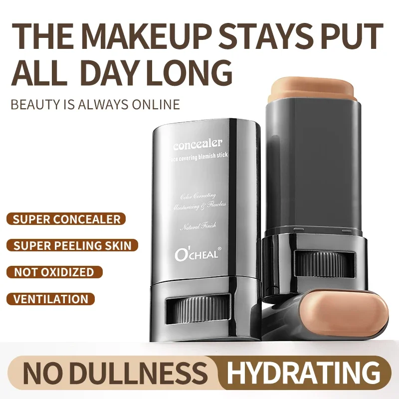OCHEAL Foundation Stick Contour Brighten Cover Acne Dark Circles Tattoos & Freckles Long Lasting Moisturize Liquid Concealer