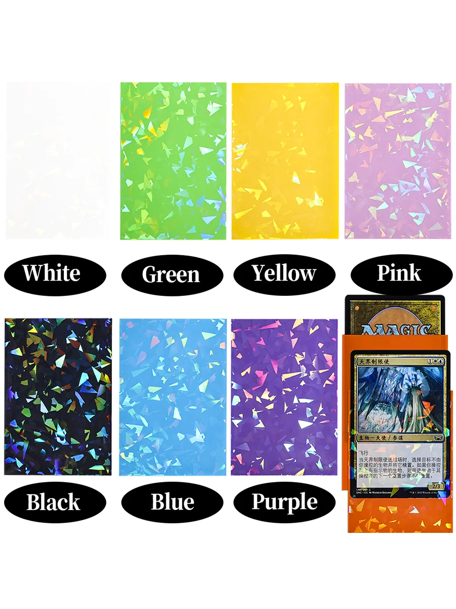 60 Stück Holografische Sternkartenhüllen Standardgröße 66x91mm für TCG/MTG Spielkarten Idol-Foto Sportkarten Schützen Sie Ihre Karten – Detail 2