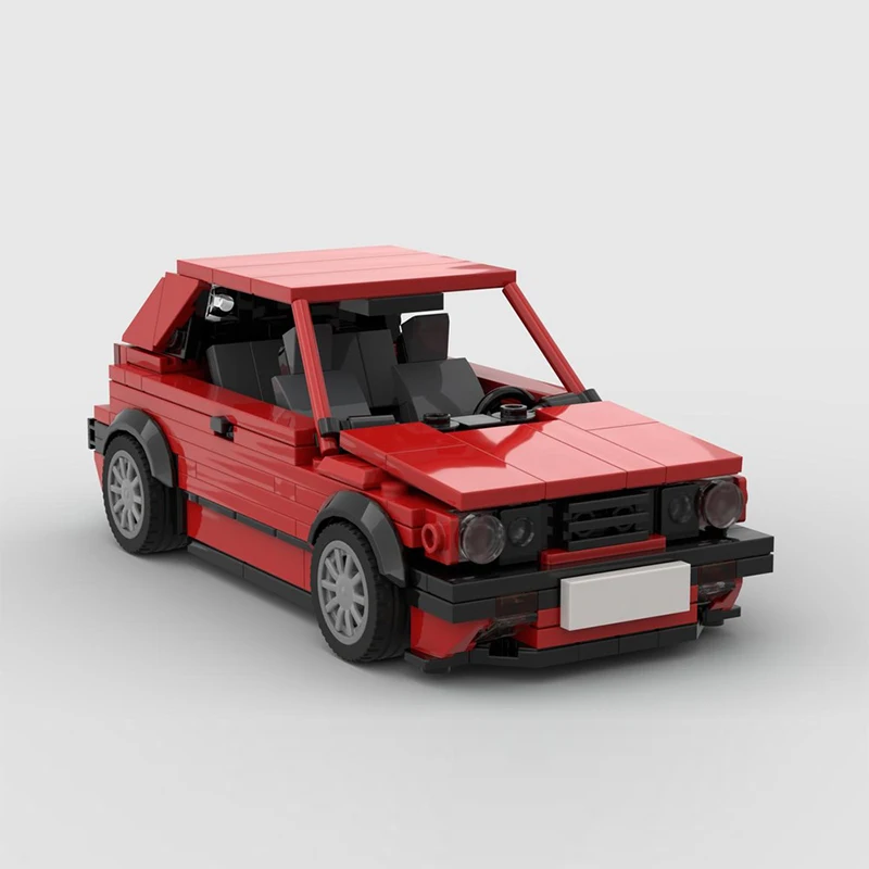 Speed Racing Car Model MOC Building Bricks Golf Mk2 GTI Compact Car Modular Technology Children Holiday Gifts Assemble Toys Suit