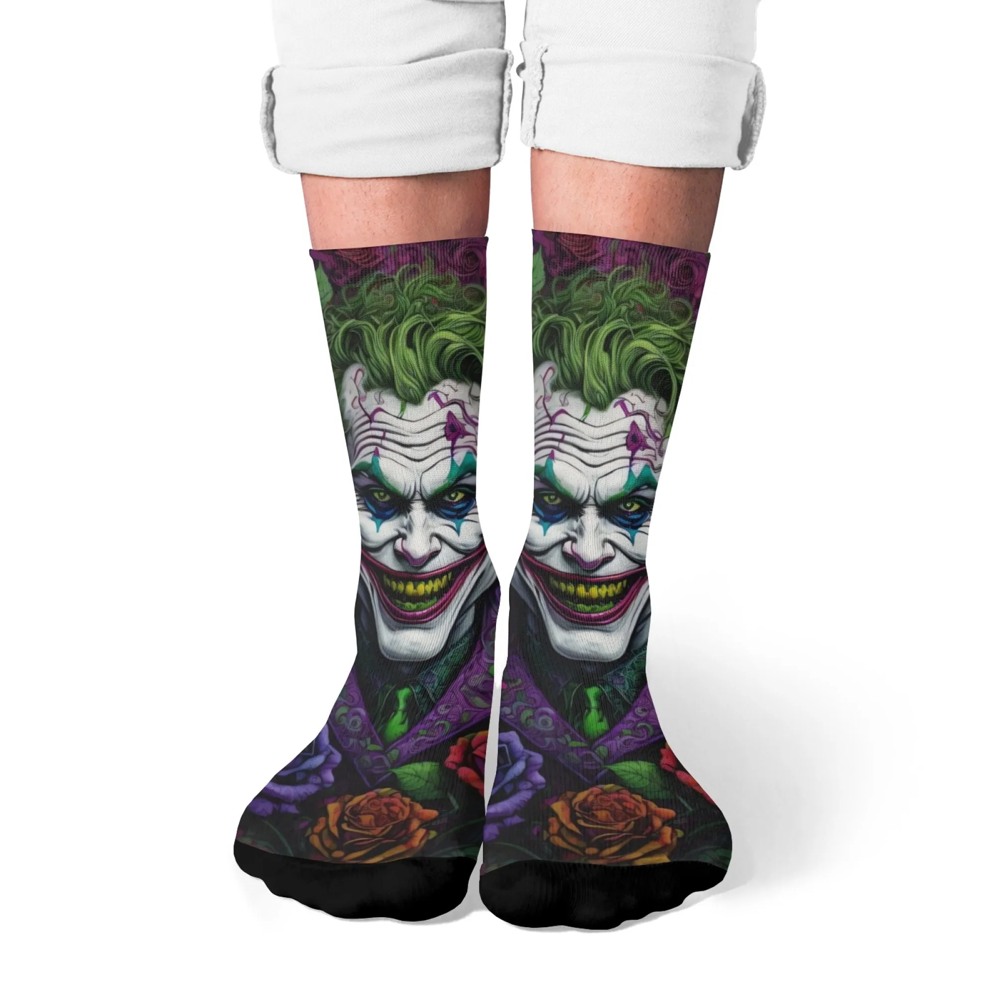 Calzini da uomo divertenti Rose Joker Harajuku stile retrò novità hip-hop happy crew calzini morbidi e comodi calzini sportivi di moda regalo