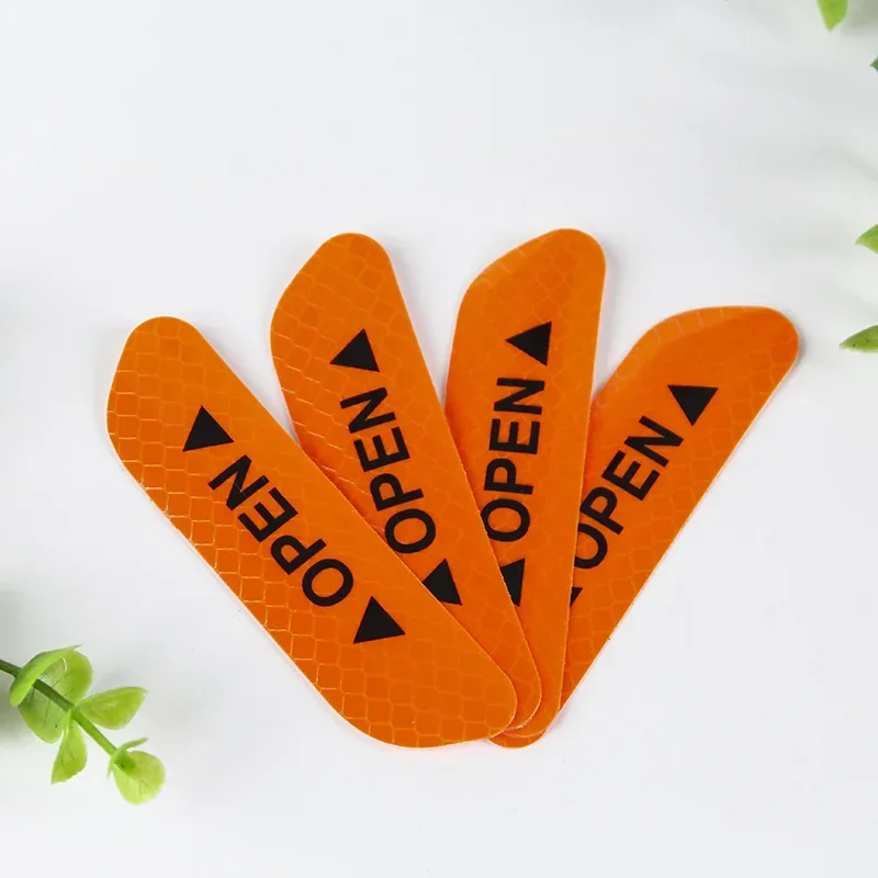 4Pcs Universal Exterior Accessories Warning Mark Reflective Tape Car Door Stickers