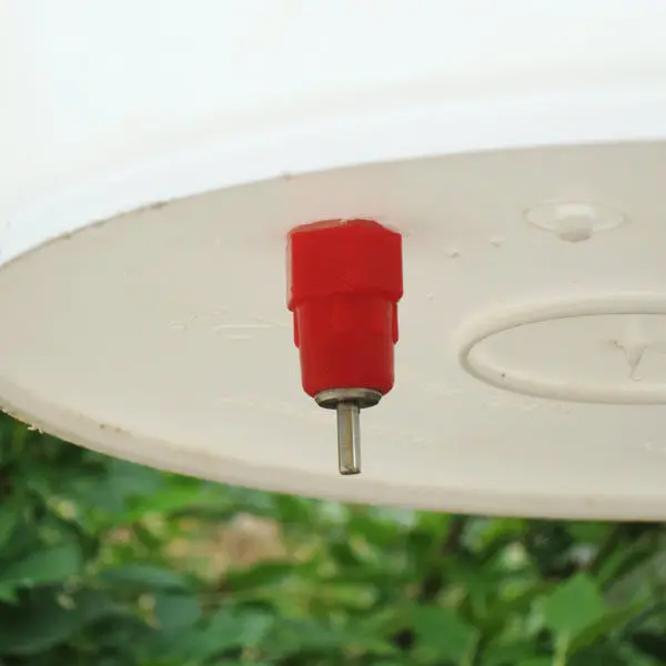 10Pcs Red Threaded Poultry Drinking Nipples Food Grade Steel Plastic for Chicken Turkey Geese Ducks Water Supply System