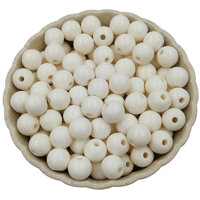 8mm 40Pcs Solid color Round Loose Beads DIY Jewelry Accessories Necklace Bracelet Pendant Crafts Wholesale