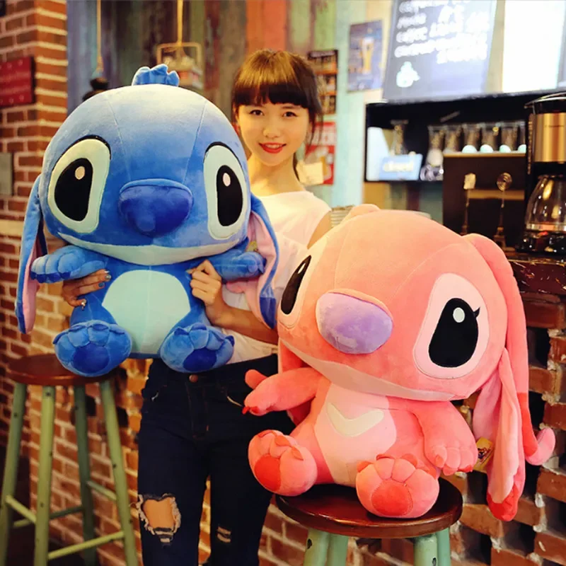 

110cm Big Size Disney Cartoon Character Stitch Angel Plushies Doll Lilo & Stitch Stuffed Animal Toy Children Christmas Gift