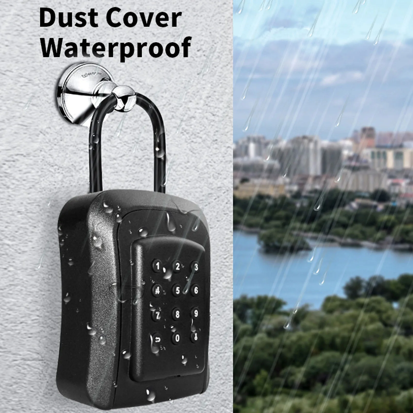 Portable Smart Key Lock Box Bluetooth Mechanical Keyless Entry App Control U Shackle IP65 for Home Garage Office