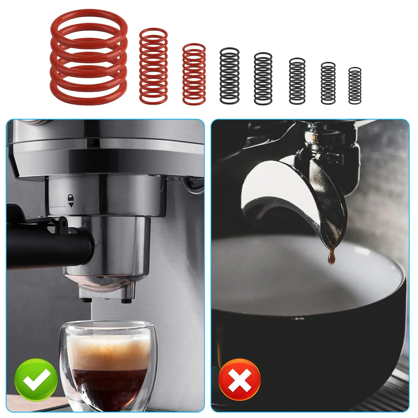30/60Pcs Coffee Machine Silicone Sealing Ring Kit Quick And Easy High-Elasticity Rings Problem-Free In Machines Preventing Water