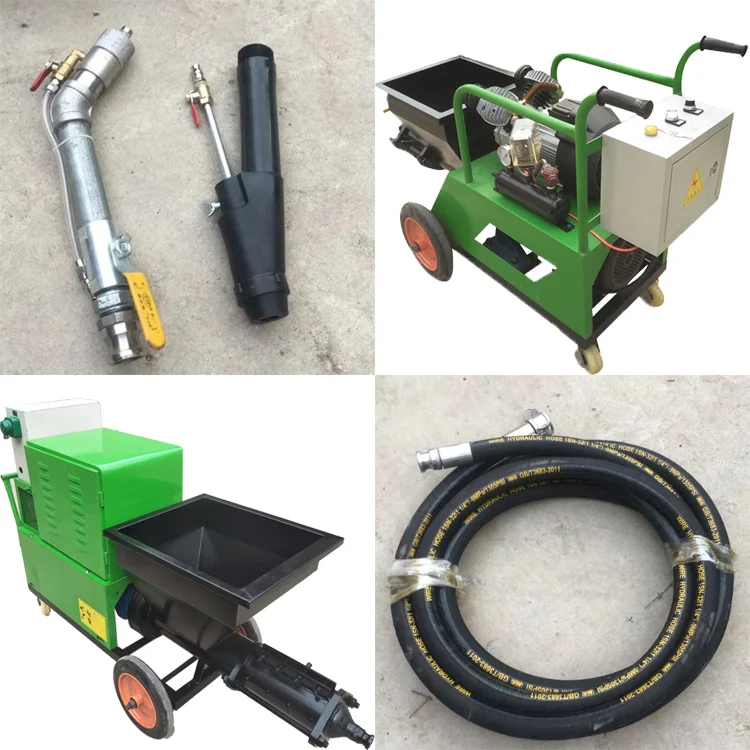 Mortar Spraying Machine Wall Plaster Concrete Pump Diesel 12HP 100L Hopper with Mixer for Building Renovation Floor