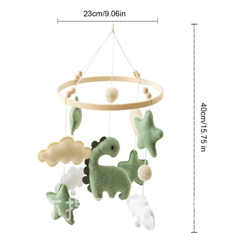 Baby Crib Mobile Dinosaur Cloud Stars Nursery Decor Handmade Felt Hanging Bed Bell for Newborns Boys Girls