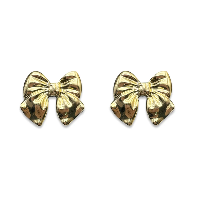 2Pcs Fashion Bowknot Gold Silver Shoe Pin Charms per zoccoli parti fai da te decorazioni originali per scarpe divertenti per accessori per sandali