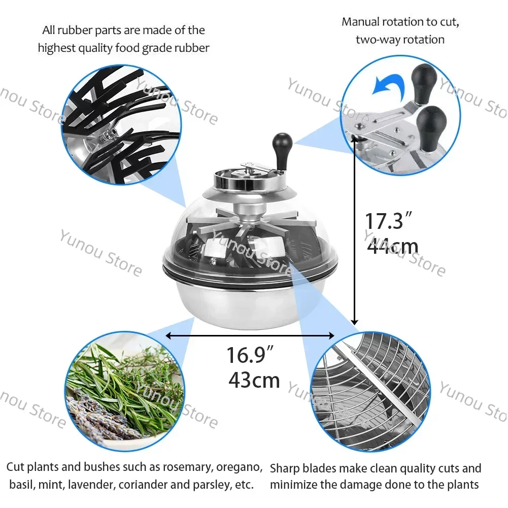 Manual Leaf Stripper Tumble Trimmer Bowl Spin Tumble Bud Machine for Leaf Roots Leaf 16''