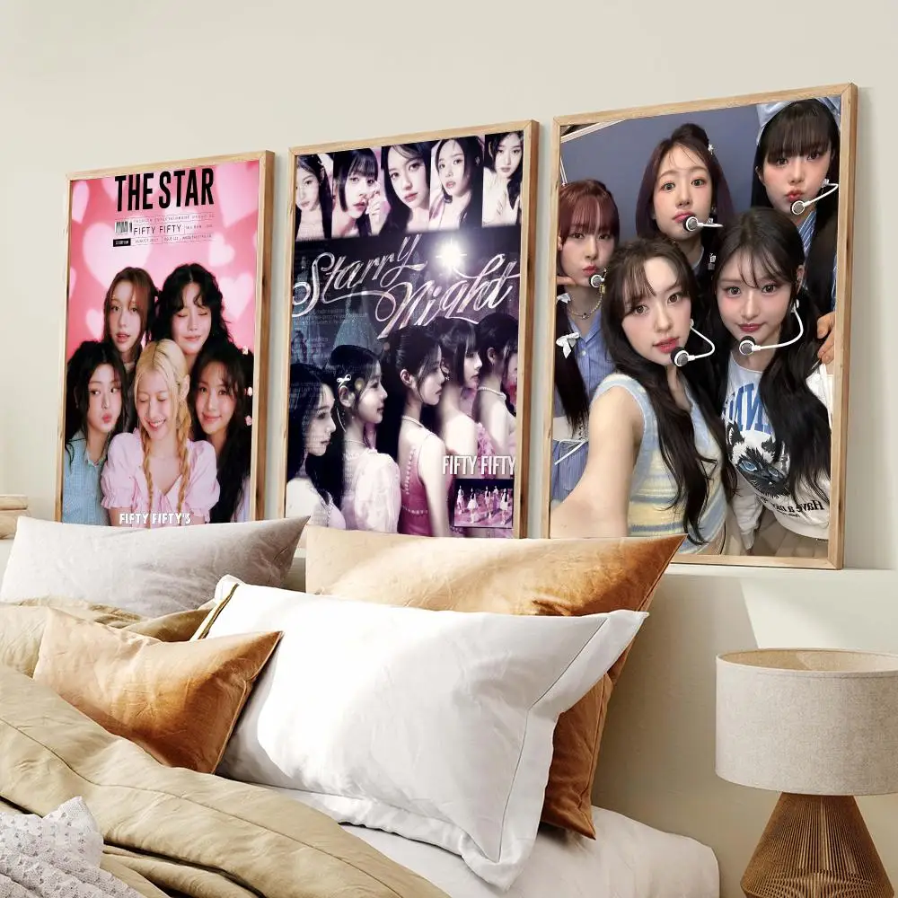 F-FIFTY FIFTY Group Y2K Pop Poster Modern Minimalist Wall Art Prints Poster Home Decor Interior Bedroom Living Room