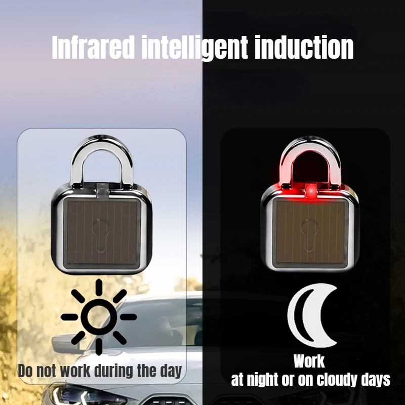 Universal 3Colors Car Solar Charging Simulated Alarm Warning Anti-Theft Light Car Flash Light LED Car Induction Lamp