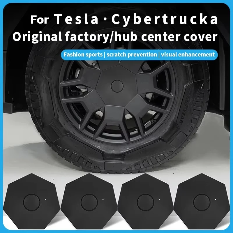 4PCS Cache-moyeux de roue pour Tesla Cybertruck 2023 2024 2025, cache-moyeux sportifs, couvre-roues, accessoires de voiture de remplacement