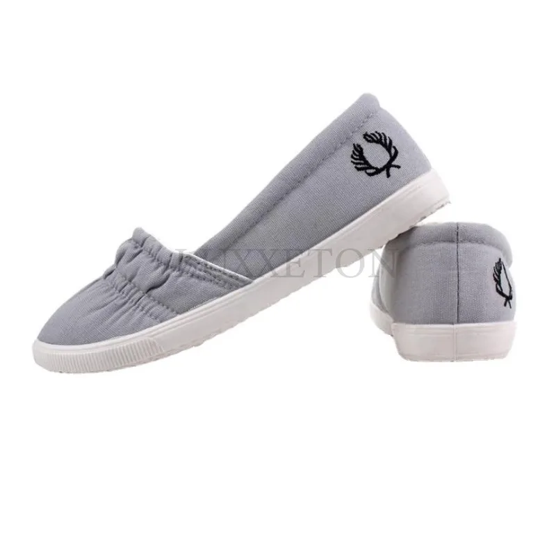 Flat Bottomed Shallow Cut Canvas Board Shoes Casual Lightweight Simple Fashionable Breathable Comfortable Women Shoes