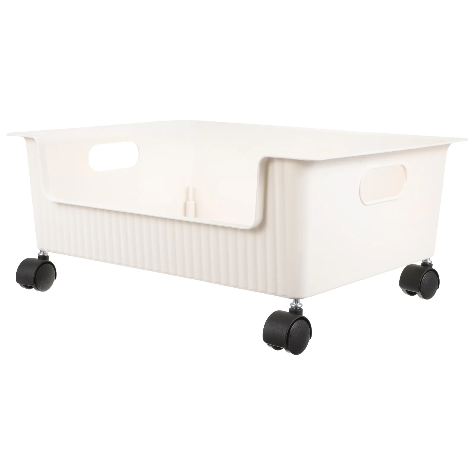 

Bookcase on Wheels Plastic Storage Box Desk Under Bed PP Material Large Capacity Toy Holder White Medium Size Storage Container