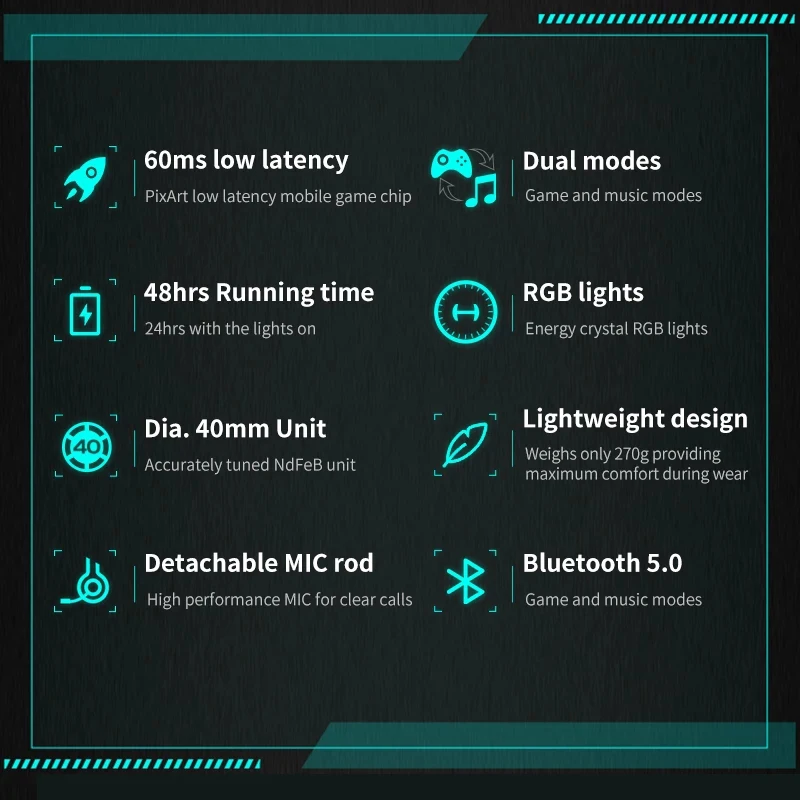 EDIFIER G33BT Tai Nghe Chơi Game PixArt Bluetooth V5.0 Với Độ Trễ Thấp Như 45Ms, tương Thích Với Android Và IOS Ánh Sáng RGB