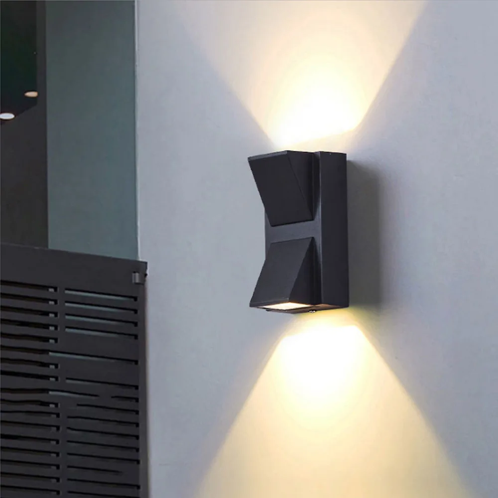 Simple Black LED Double Head Wall Light Modern Bedroom Headboard Living Room Balcony Corridor Staircase Spotlights Warm Light