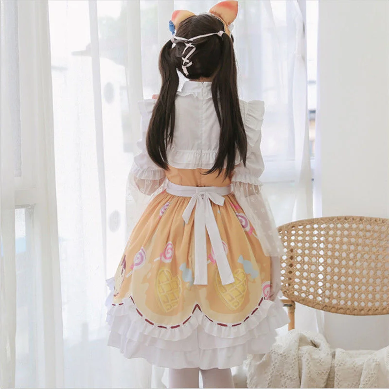 De Vijfde Persoonlijkheid Coswear Monteur Candy Girl Rok Cosplay Kleding Kinderen Volwassen Volledige Set