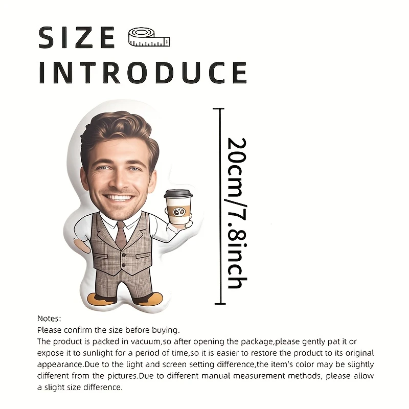 Personalized Photo Plush Pillow - Custom Double-Sided Soft with Your Own Picture & Text, Suitable for Sofa & Bed Decor, Christma