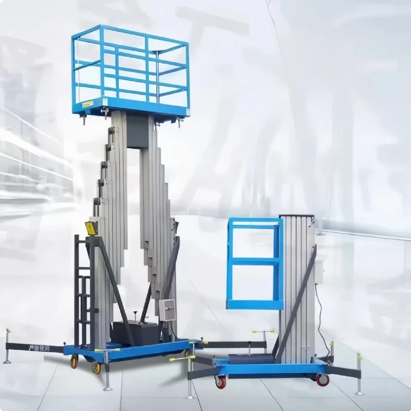 

Mobile aluminum alloy lift light small hydraulic climbing platform indoor automatic rising electric work ladder