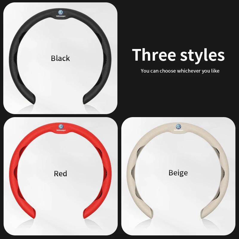 Volkswagen Car Steering Wheel Cover Accessories For VW GTI Polo Golf MK6 MK7 Passat B6 Tiguan Arteon Jetta Beetle T-ROC ID.3 CC view 5