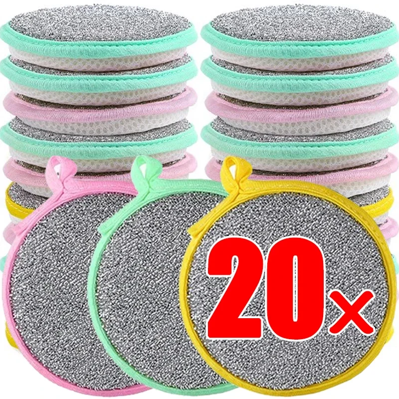 20/5pcs Double Side Dish Washing Sponge Home Cleaning Brush Scouring Pad Wipe Pan Pot Dish Wash Sponge Kitchen Tool Accessories