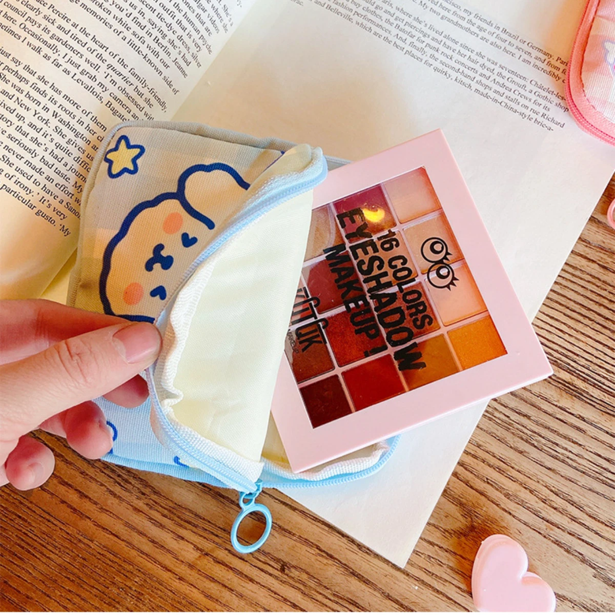 Korean Cute Bear Large Capacity Sanitary Napkin Pads Storage Bags Girls Cartoon Physiological Period Tampon Organiser Bag