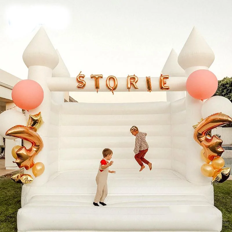 outdoor activities Commercial adults kids inflatable white wedding bouncy castle birthday anniversary party bouncer house